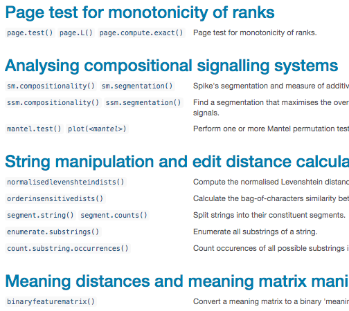Screenshot of the cultevo package's function reference